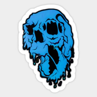 Dark Blue Melting Monster Sticker